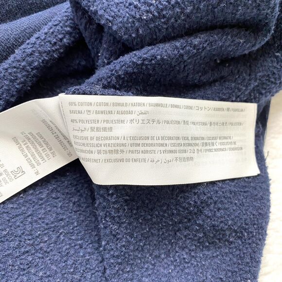 HOLLISTER California Outline Crop Navy Blue Sweatshirt Large Relaxed Logo Fleece - Picture 7 of 10